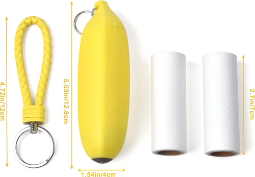 Miniatura 2 de Rodillo de pelusa portátil de plátano, diseño único y adorable, portátil y conveniente para resolver el incómodo pelo de mascotas en la ropa