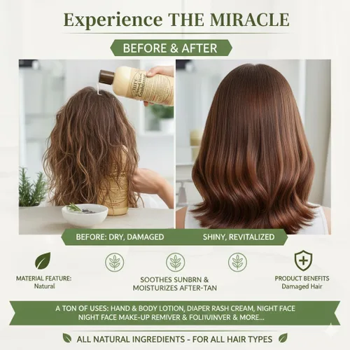 Miniatura 5 de Tate's Acondicionador Natural Miracle – 18 onzas líquidas con mini acondicionador natural sin perfume para cabello seco, dañado y teñido, reparación
