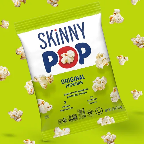Miniatura 10 de SkinnyPop Palomitas de maíz, queso cheddar blanco, grano entero, aperitivo sin lácteos, bolsas de 1 oz (12 unidades)