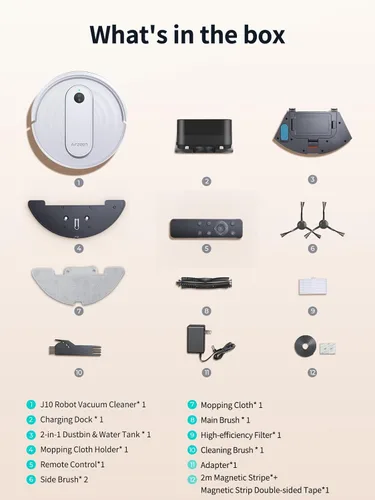 Miniatura 8 de Robot aspirador y trapeador – Potente succión de 4000 Pa, control de aplicación/Alexa, solución de limpieza 3 en 1 con carga automática, perfecta