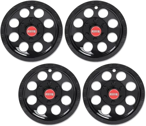 CNNELL Juego de 4 tapacubos de 10 pulgadas, color negro, compatibles con EZGO Club Car y Yamaha Golf Cart