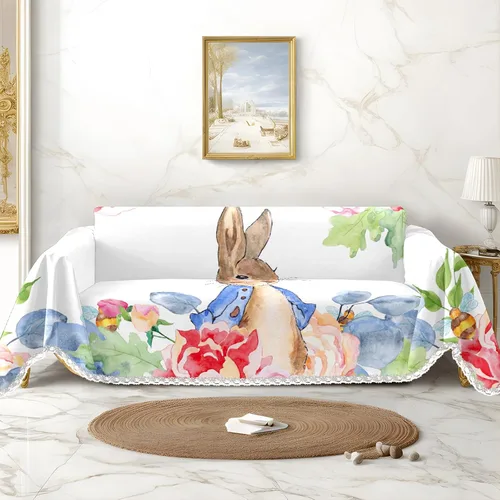 Miniatura 18 de Funda de sofá con estampado de piña a rayas, fundas de sofá para sillón, funda resistente a las manchas, protector universal de muebles
