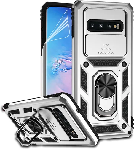 Miniatura 10 de Funda para Samsung Galaxy S10 Plus con cubierta para lente de cámara, protector de pantalla HD, resistente a caídas de grado militar, soporte