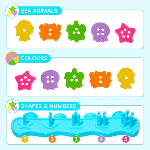 Miniatura 5 de Juguetes de baño para niños de 1 a 3 años, 21 unidades Juguetes de baño divertidos y sin moho para niños de 2 a 4 años Clasificador educativo