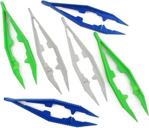 Pinzas de plástico de tres colores para hacer manualidades manuales, herramienta de juego de manualidades creativa manual para niños (1 paquete de 6