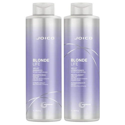 Joico Blonde Life - Juego de champú y acondicionador violeta | Para cabello rubio fresco y brillante | Neutraliza los tonos cobrizos | Desterrar los