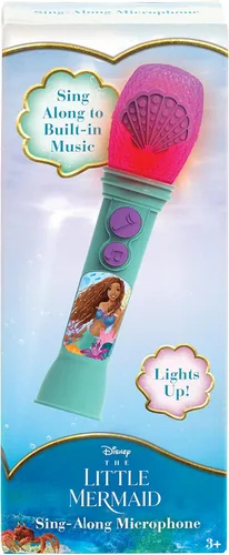Miniatura 5 de eKids Disney - Micrófono de juguete de La Sirenita para niños con música integrada y luces intermitentes, diseñado para los fanáticos