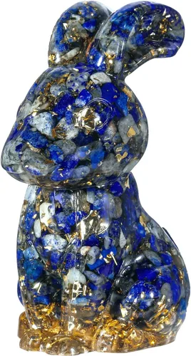Miniatura 12 de Rockcloud Estatua de conejo hecha a mano de resina de cristal de amatista, estatua de piedra de cristal, escultura para decoración de oficina