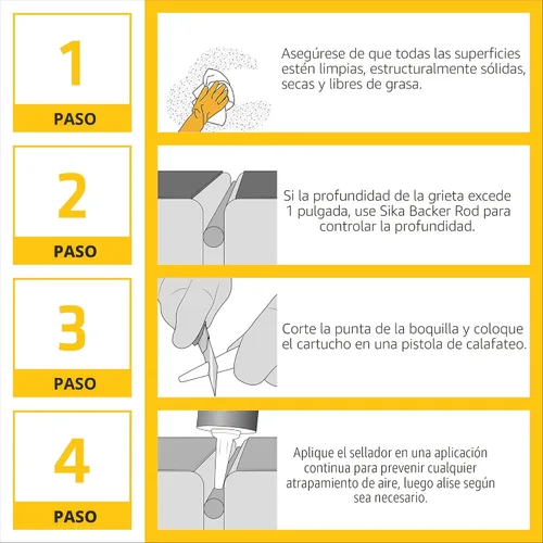 Miniatura 5 de SIKA Sikaflex - Sellador Crack Flex, gris, poliuretano texturizado de alto rendimiento, autonivelante, sellador impermeable para grietas