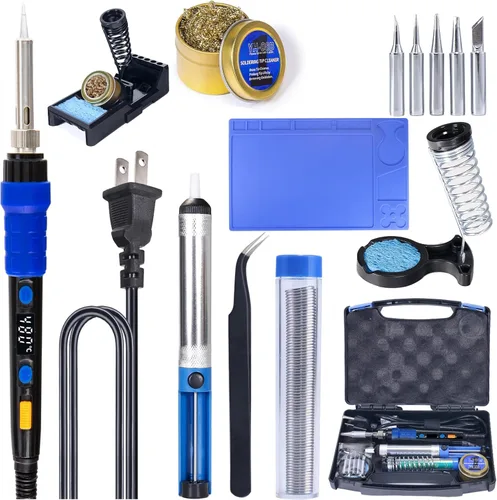 YIHUA Paquete de kit de soldador manual 928D con soporte para soldador X-4 Premium (opción de respaldo) (17 artículos)