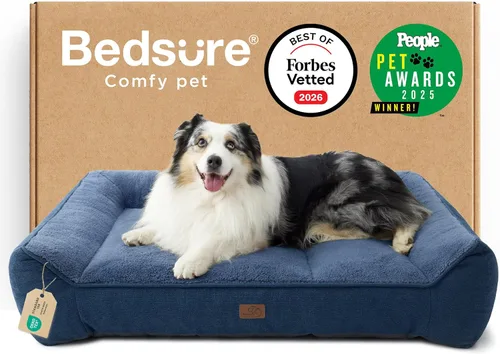 Miniatura 11 de Bedsure Cama ortopédica para perros de tamaño mediano, camas extra gruesas de apoyo para perros medianos con funda impermeable lavable, cómodo sofá