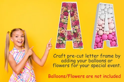Miniatura 5 de Kit de letras rellenables de 2 pies con marco de globo de mosaico de letra K para decoración de telón de fondo de boda de fiesta de cumpleaños