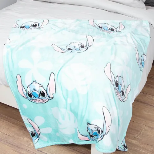 Miniatura 5 de Jay Franco Disney Lilo & Stitch Manta Decorativa con Caja de Regalo - Ropa de Cama de Forro Polar Floral Súper Suave Edición Especial para Niños
