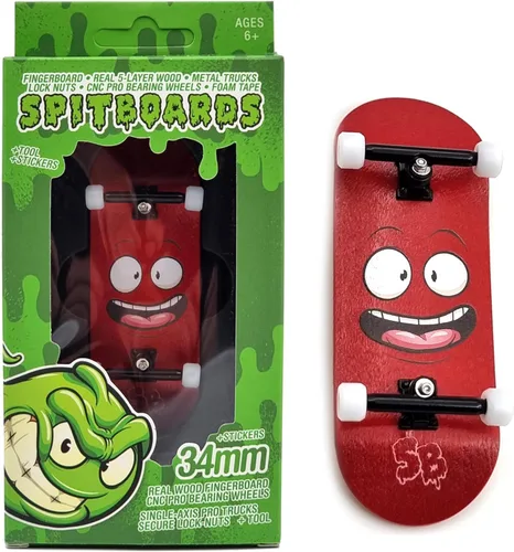 Miniatura 13 de SPITBOARDS® 34mm x 96mm Juego de Diapasón Pro (Completo) Cubierta de Madera Real Camiones Pro con Tuercas de Bloqueo y Bujes Pro Ruedas Pro