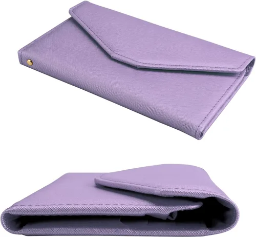 Miniatura 87 de Zoppen - Billetera de viaje con bloqueo RFID multiusos (Ver.4) Portatarjetas de pasaporte y vacunas, organizador de documentos de tres pliegues