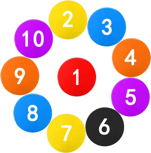 Haploon - Juego de 10 puntos de poliéster antideslizantes de 9 pulgadas para entrenamiento de ejercicios, fútbol, fútbol, baloncesto, juego de pies,