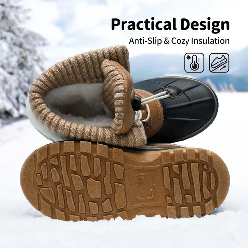 Miniatura 3 de DREAM PAIRS Botas de nieve, impermeables, con aislamiento, de invierno, para niño y niña