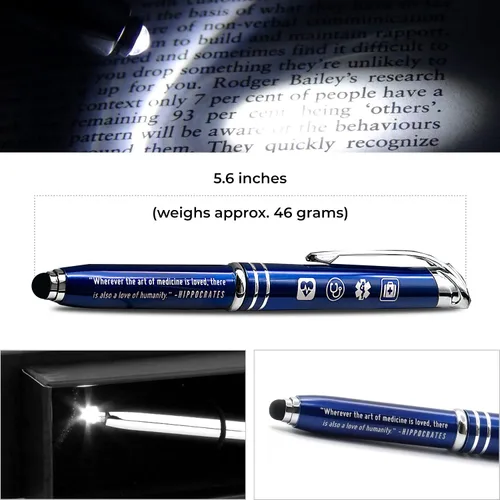 Miniatura 7 de Inkstone Lápiz médico regalo inspirado con cita "Donde el arte de la medicina es amado, también hay amor por la humanidad" Multifunción Lápiz