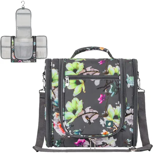 Miniatura 26 de PAVILIA - Bolsa de aseo para viaje para mujeres y hombres, organizador cosmético colgante, bolsa de maquillaje resistente al agua para accesorios