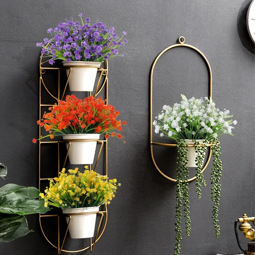 Miniatura 4 de RECUTMS Plantas colgantes artificiales, flores sintéticas resistentes a los rayos UV, vegetación de plástico a granel para dormitorio, al aire