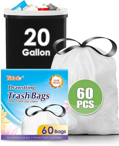 Miniatura 17 de Teivio - Bolsas de basura con cordón fuerte de 3 galones, 220 unidades, bolsas de basura para baño, bolsas de plástico pequeñas para el hogar