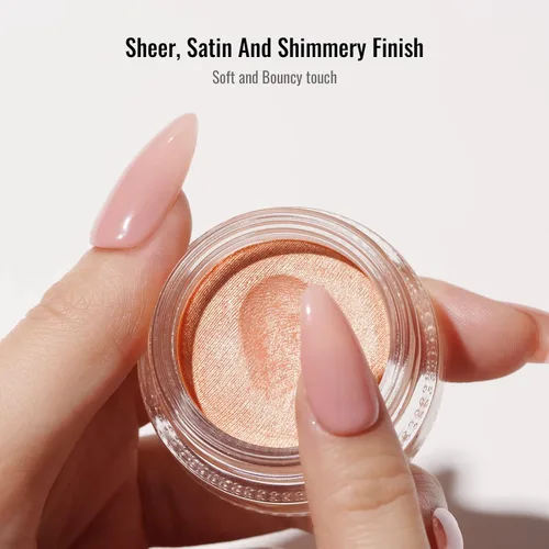 Miniatura 38 de Oulac Sombra de ojos en crema con brillo también para iluminador Sombra de ojos mezclable Resistente al agua y de larga duración con fórmula Pureza
