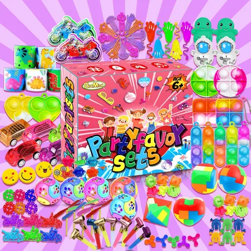 Miniatura 7 de BicMan 150 recuerdos de fiesta para niños de 3 a 5 4 a 8, paquete de juguetes para ansiedad, bolsas de regalo, premios de carnaval, rellenos de caja