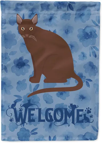 Miniatura 111 de Caroline's Treasures CK5047CHF Ojos Azules - Bandera de bienvenida con diseño de gato para casa de porche, grande, para colgar en la pared