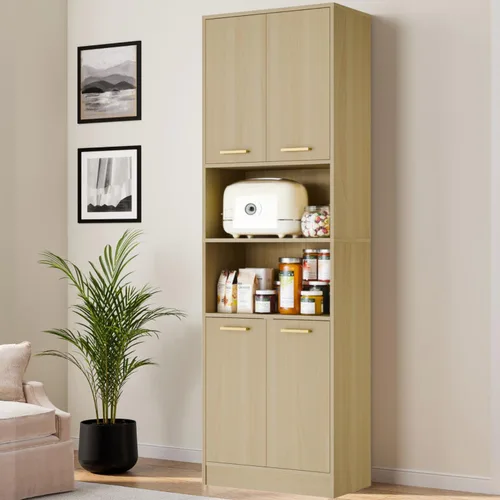 Miniatura 12 de Cozy Castle Armario de Despensa de Cocina, Armario de Almacenamiento de Madera Alto de 75" con Puertas y Estantes, Hutch Utilitario de Encimera