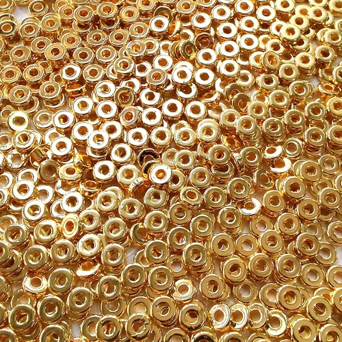Miniatura 6 de Amaney 500 piezas de 6 mm cuentas doradas planas redondas para hacer joyas, cuentas espaciadoras en disco sueltas para pulseras, collares