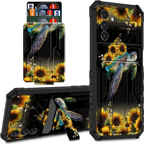 Miniatura 30 de Funda tipo cartera para Samsung Galaxy S22 Ultra con soporte para tarjeta de crédito y soporte de doble capa de policarbonato duro de PC suave TPU a
