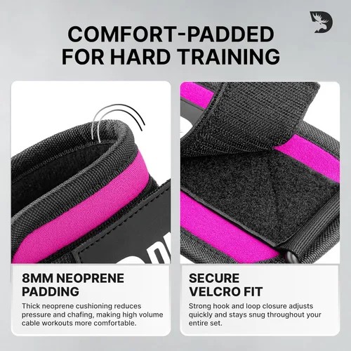 Miniatura 4 de DMoose Fitness Ankle Strap for Cable Machine - One Size Fit with Premium Padding Cuffs, Ankle Bands for Working Out, Booty Workouts, Leg Extension
