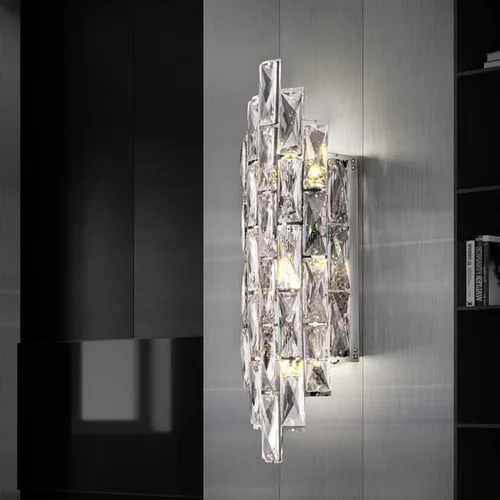 Miniatura 9 de Modernos apliques de pared cromados de cristal, lámparas de pared, lámpara de pared interior, lámparas de montaje en pared para sala de estar