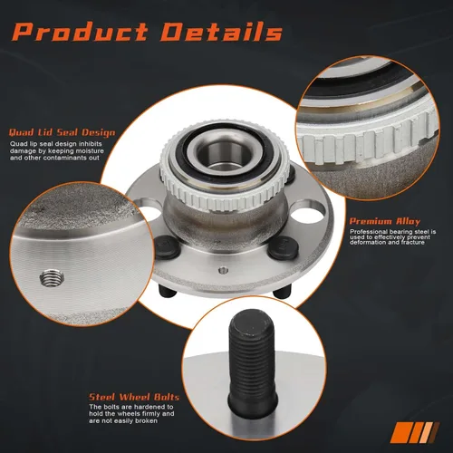 Miniatura 3 de 513105 Buje y cojinete de rueda trasera para Acura Integra 90-94 95 96, 97-01 Integra GS/GS-R/LS, 95-97 para Honda Civic Del Sol solo disco trasero