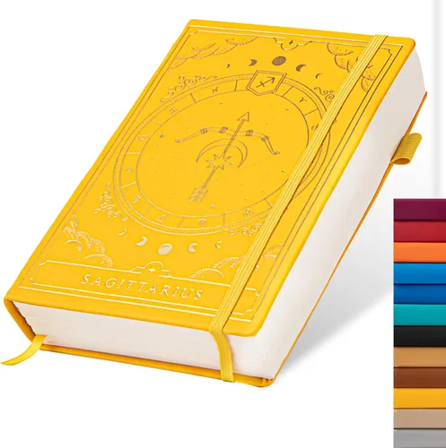 Miniatura 10 de TIEFOSSI - Cuaderno de bolsillo con tapa dura punteado A5, papel de escritura de 100 g/m² de 400 páginas, cuaderno organizador para mujeres, Acuario