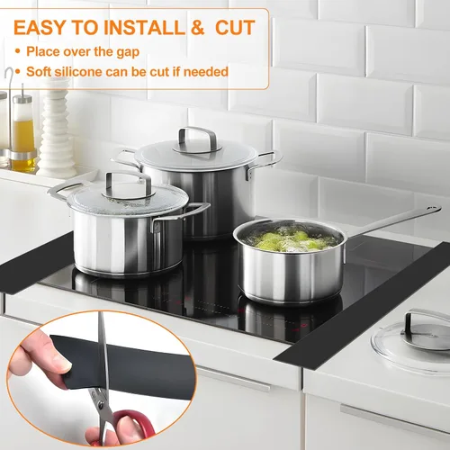 Miniatura 6 de FLSEPAMB Cubiertas de silicona para huecos para estufas, paquete de 2 unidades resistentes al calor para rellenar huecos para horno, sellan huecos