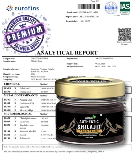 Miniatura 6 de Leaftouch - Auténtica resina Shilajit de grado dorado, resina Shilajit pura del Himalaya, orgánica y de alta potencia, más de 85 minerales de traza