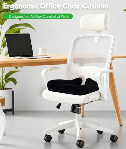 Miniatura 7 de Cojín de asiento de gel para aliviar el dolor de coxis, cojín de espuma viscoelástica de gel fresco para silla de oficina, asiento de automóvil