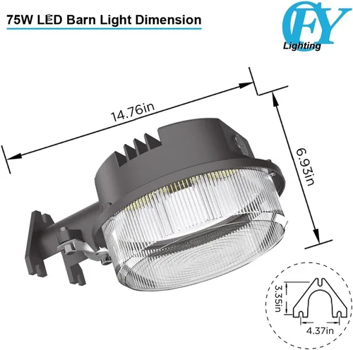 Miniatura 2 de Luz LED de granero 75 W del anochecer al amanecer Iluminación de patio al aire libre con fotocélula luz diurna impermeable ETL y DLC listado