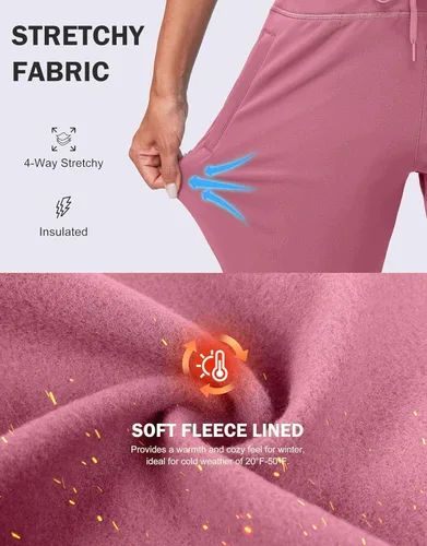 Miniatura 70 de G Gradual Pantalones deportivos con forro polar para mujer, de cintura alta, resistentes al agua, térmicos, para invierno, correr, senderismo