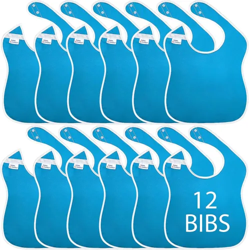Miniatura 18 de Baberos grandes impermeables Colección Pastel - 4pk, 12pk, 48pk