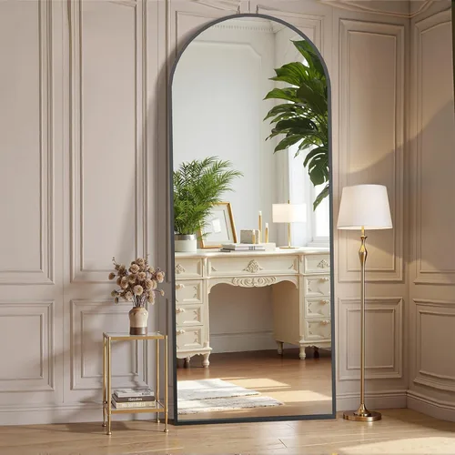Miniatura 41 de OLIXIS Espejo arqueado de longitud completa para dormitorio, espejo de cuerpo completo de 56 x 15 pulgadas con soporte, para colgar o inclinarse