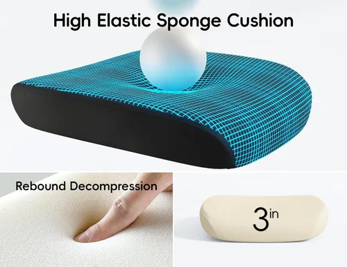 Miniatura 6 de TRALT Silla de oficina – Silla de oficina ergonómica con soporte trasero, sillas de escritorio de oficina en casa, asiento ancho de 330 libras, Negro