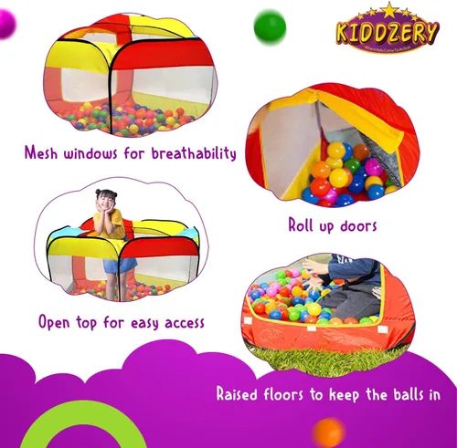 Miniatura 5 de Piscina de Pelotas para Niños Tienda Emergente Grande para Niños Pequeños - Juguetes de Regalo para Interior y Exterior para Bebés Niñas y Niños