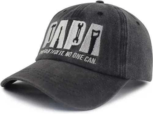 Miniatura 2 de Papa If He Can't Fix It No One Can, Papa Tools - Gorra de béisbol para hombre, divertida gorra de béisbol ajustable de algodón bordada