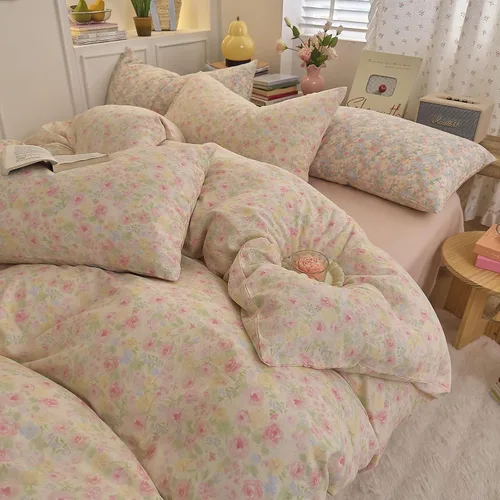 Miniatura 38 de Polka Dot Twin XL Duvet Cover Pink Zipper Twin XL Comforter Cover Cotton Double Gauze Cute Soft Duvet Cover Set with 2 Pillowcases Boho Girls