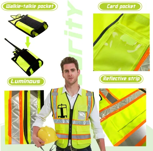 Miniatura 4 de El chaleco de seguridad de alta visibilidad modifica el chaleco protector reflectante de alta visibilidad del logotipo
