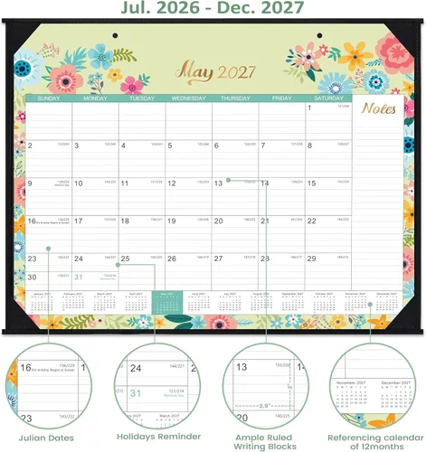 Miniatura 5 de Calendario de escritorio 2026, calendario de escritorio grande 2026, enero 2026 a diciembre de 2026, 22 x 17 pulgadas, 12 meses, protectores