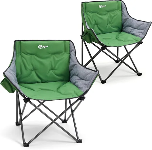 Miniatura 14 de Portal 32" Oversized Camping Chair, Foldable Heavy Duty 350 lb Padded Ergonomic Seat for Big & Tall Adults, Pinch-Free Extra Wide Design Featuring