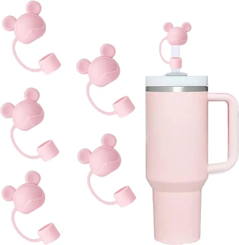 Miniatura 14 de Juego de 4 fundas de popote con diseño de estrella compatibles con vasos Stanley de 30 y 40 onzas, reutilizables, bonitas puntas de popote